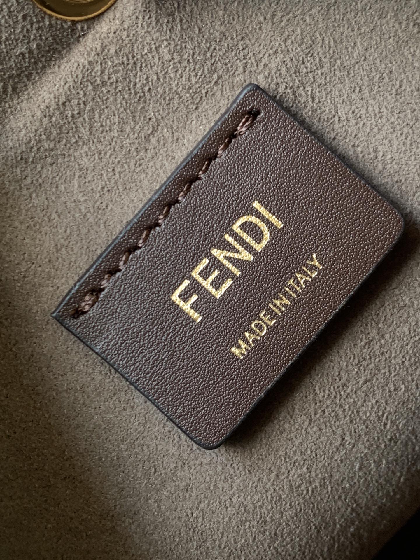 Fendi Mini Mon Tresor FF Fabric Shoulder Bag Grey